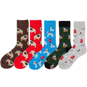 5 Pairs/lot Winter New Arrived Happy Socks 2019 Hot Sale Casual Hip Hop Fashion Design Funny Art Streetwear Crew Socks Gifts Bag