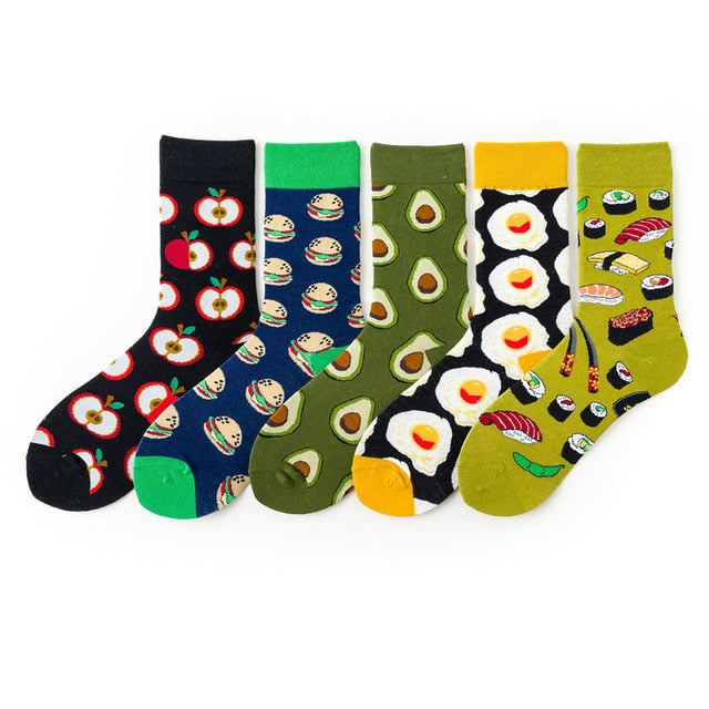 5 Pairs/lot Winter New Arrived Happy Socks 2019 Hot Sale Casual Hip Hop Fashion Design Funny Art Streetwear Crew Socks Gifts Bag