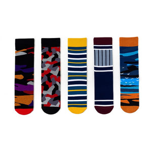 5 Pairs/lot Winter New Arrived Happy Socks 2019 Hot Sale Casual Hip Hop Fashion Design Funny Art Streetwear Crew Socks Gifts Bag