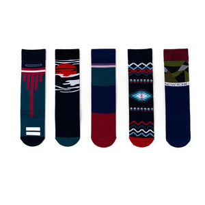 5 Pairs/lot Winter New Arrived Happy Socks 2019 Hot Sale Casual Hip Hop Fashion Design Funny Art Streetwear Crew Socks Gifts Bag