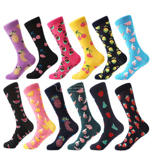 MYORED 12pairs/Lot multi-colored dog fish socks cute animal pattern argyle warm wedding gift crew socks business sock  NO BOX