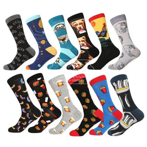 MYORED 12pairs/Lot multi-colored dog fish socks cute animal pattern argyle warm wedding gift crew socks business sock  NO BOX