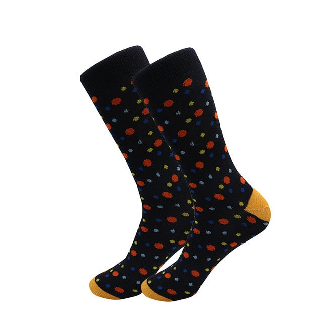 bamboo fiber Casual Men Socks Long Socks New Autumn And Winter Plaid Multi-color Retro Cotton socks