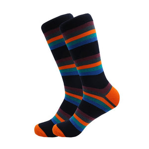 bamboo fiber Casual Men Socks Long Socks New Autumn And Winter Plaid Multi-color Retro Cotton socks