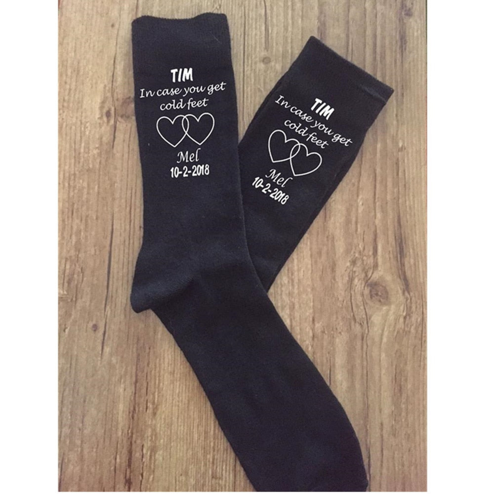 groom wedding socks custom hearts text groomsman socks birthday fathers day gift page boy present engagement proposal Keepsake