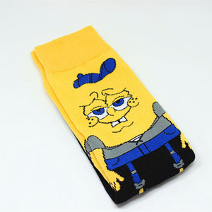 Cartoon Anime Print Socks Patrick Star Personalized Novelty SOCKS Men Women Breathable Cotton Superman Captain Avengers Socks