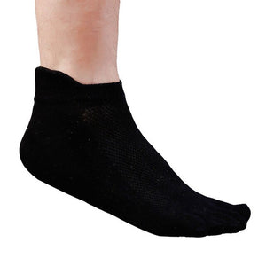 1 Pair Breathable Men's Five Finger Toe Socks Solid Color Mesh Socks