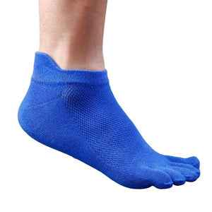 1 Pair Breathable Men's Five Finger Toe Socks Solid Color Mesh Socks