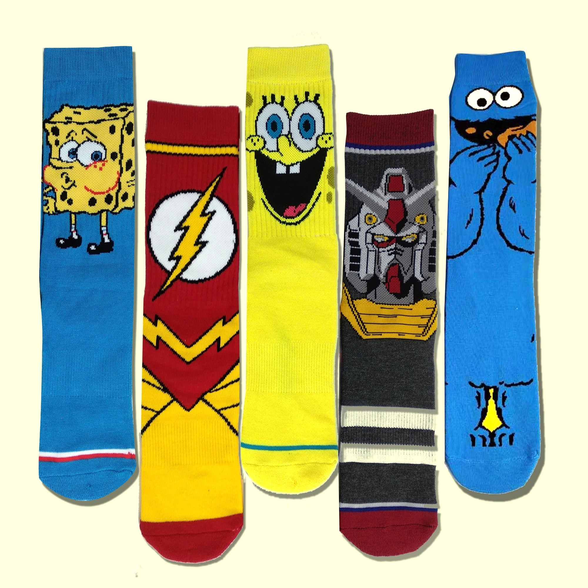 Cotton anime movie character skateboard socks Fashion Cartoon Cute SpongeBob joker Print Pattern Funny Socks Casual Hot Sale