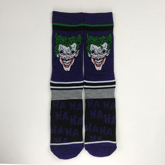 Cotton anime movie character skateboard socks Fashion Cartoon Cute SpongeBob joker Print Pattern Funny Socks Casual Hot Sale